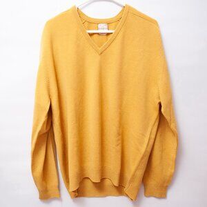 Vintage Pringle by 100% Cashmere Sweater Men L 46 Mustard Yellow Heritage Luxury